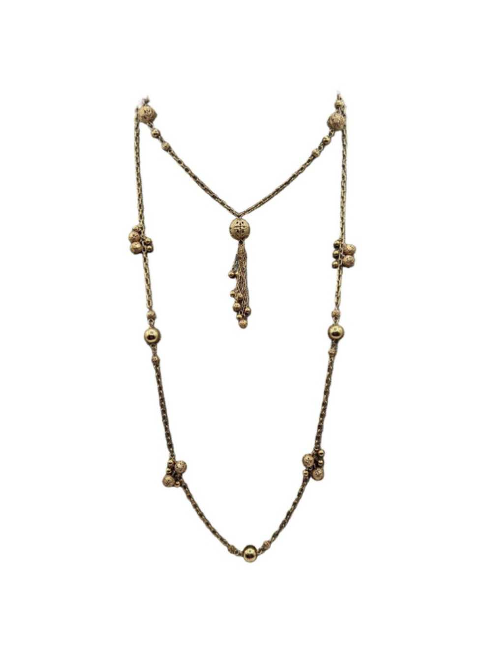 Sarah Coventry Gold-Tone Lariat Necklace Multi-Strand Design Vintage 1960’s